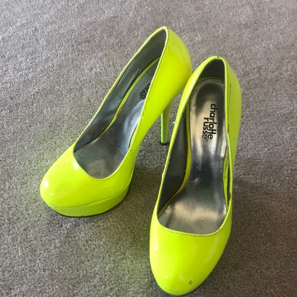 neon green platform heels